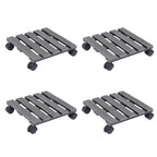 VidaXL Plantentrolleys 4 st 30x30x7,5 cm HKC grijs