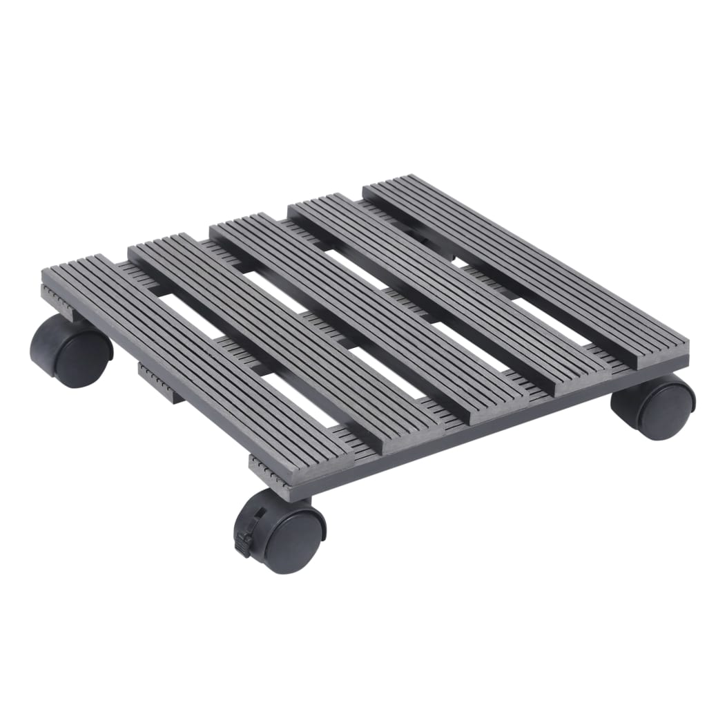 VidaXL Plantentrolleys 4 st 30x30x7,5 cm HKC grijs