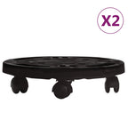 VidaXL Plantentrolleys met wielen 2 st 170 kg diameter 30 cm zwart
