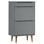 Vidaxl schoenenkast molde 59,5x35x103 cm massief grenenhout grijs