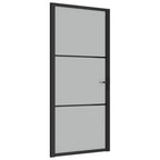 Vidaxl binnendeur 93x201,5 cm matglas en aluminium zwart