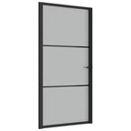 Vidaxl binnendeur 102,5x201,5 cm matglas en aluminium zwart