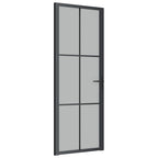 Vidaxl binnendeur 76x201,5 cm matglas en aluminium zwart