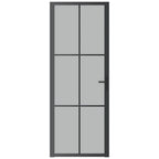 Vidaxl binnendeur 76x201,5 cm matglas en aluminium zwart