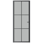 Vidaxl binnendeur 83x201,5 cm matglas en aluminium zwart