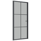 Vidaxl binnendeur 93x201,5 cm matglas en aluminium zwart