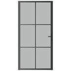 Vidaxl binnendeur 102,5x201,5 cm matglas en aluminium zwart