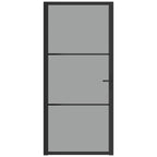 Vidaxl binnendeur 93x201,5 cm esg-glas en aluminium zwart