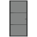 VidaXL Binnendeur 102,5x201,5 cm ESG-glas en aluminium zwart