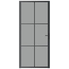 Vidaxl binnendeur 93x201,5 cm esg-glas en aluminium zwart