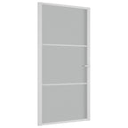 VidaXL Binnendeur 102,5x201,5 cm matglas en aluminium wit