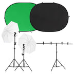VidaXL Fotostudioset met verlichtingsset en achtergrondscherm
