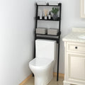 VidaXL Toiletrek 63,5x32x179 cm massief grenenhout zwart