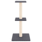 Vidaxl kattenmeubel met sisal krabpalen 73 cm donkergrijs