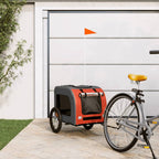 Vidaxl hondenfietstrailer oxford stof en ijzer oranje en grijs