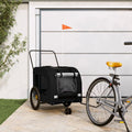 Vidaxl hondenfietstrailer oxford stof en ijzer zwart