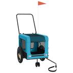 Vidaxl hondenfietstrailer oxford stof en ijzer blauw en zwart