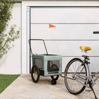 Vidaxl hondenfietstrailer oxford stof en ijzer grijs en zwart
