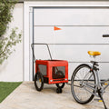 Vidaxl hondenfietstrailer oxford stof en ijzer oranje en zwart