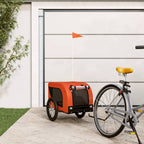 Vidaxl hondenfietstrailer oxford stof en ijzer oranje en zwart