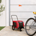 Vidaxl hondenfietstrailer oxford stof en ijzer rood en zwart