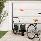 Vidaxl hondenfietstrailer oxford stof en ijzer grijs en zwart