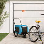 Vidaxl hondenfietstrailer oxford stof en ijzer blauw en zwart