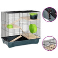 VidaXL Hamsterkooi 58x32x54 cm polypropeen en metaal grijs