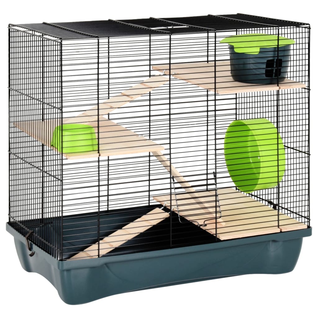VidaXL Hamsterkooi 58x32x54 cm polypropeen en metaal grijs