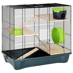 VidaXL Hamsterkooi 58x32x54 cm polypropeen en metaal grijs