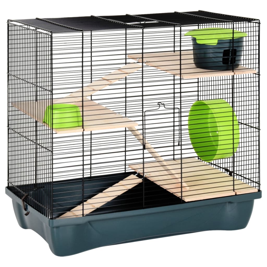 VidaXL Hamsterkooi 58x32x54 cm polypropeen en metaal grijs