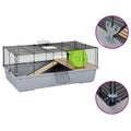 VidaXL Hamsterkooi 80x45x34 cm polypropeen en metaal grijs