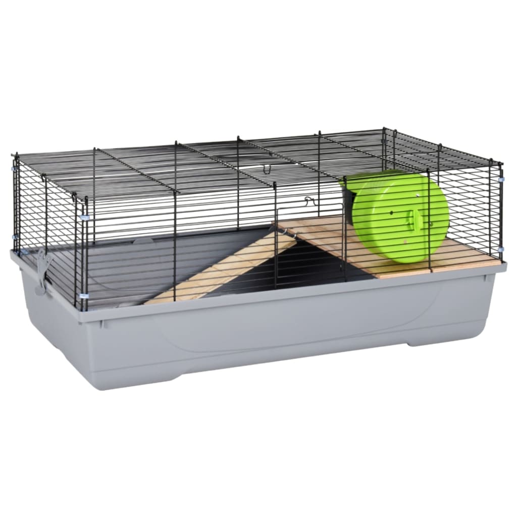 VidaXL Hamsterkooi 80x45x34 cm polypropeen en metaal grijs