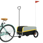 Vidaxl fietstrailer 30 kg ijzer zwart en geel