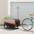 Vidaxl fietstrailer 45 kg ijzer zwart en oranje