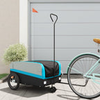 Vidaxl fietstrailer 45 kg ijzer zwart en blauw