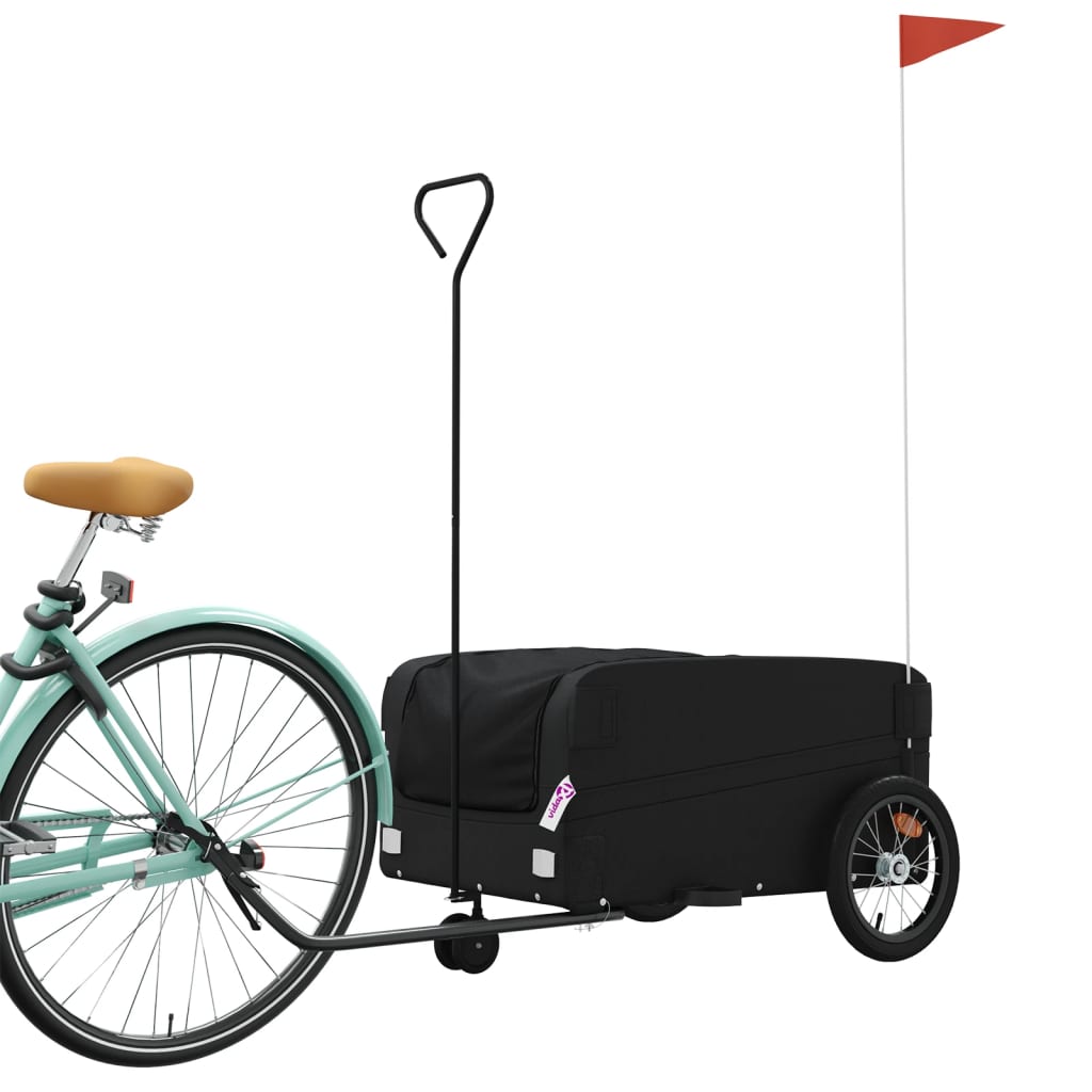Vidaxl fietstrailer 45 kg ijzer zwart