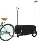 Vidaxl fietstrailer 45 kg ijzer zwart