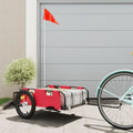 Vidaxl fietstrailer oxford stof en ijzer rood