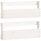 Vidaxl schoenenrekken 2 st 59x9x23 cm massief grenenhout wit