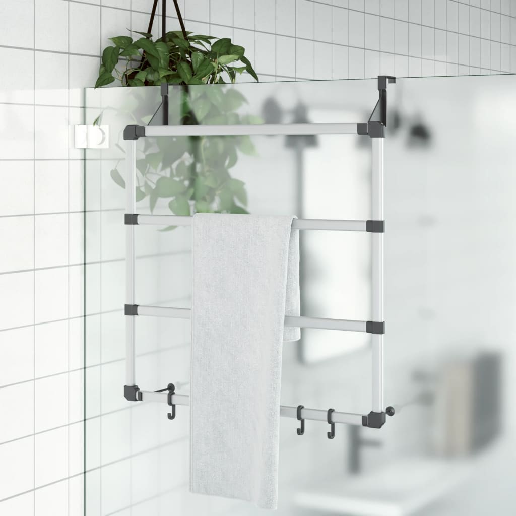 VidaXL Handdoekenrek 67x15x66 cm aluminium