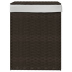 Vidaxl wasmand met deksel 46x33x60 cm poly rattan donkerbruin
