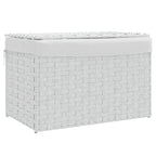 Vidaxl wasmand met deksel 55,5x35x34 cm poly rattan wit