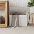 Vidaxl wasmand met deksel 55,5x35x34 cm poly rattan wit