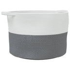Vidaxl wasmand ø 55x36 cm katoen grijs en wit