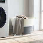 Vidaxl wasmand ø 60x36 cm katoen grijs en wit