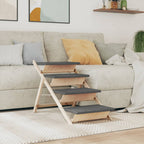Vidaxl hondentrap 105x47 cm massief vurenhout grijs