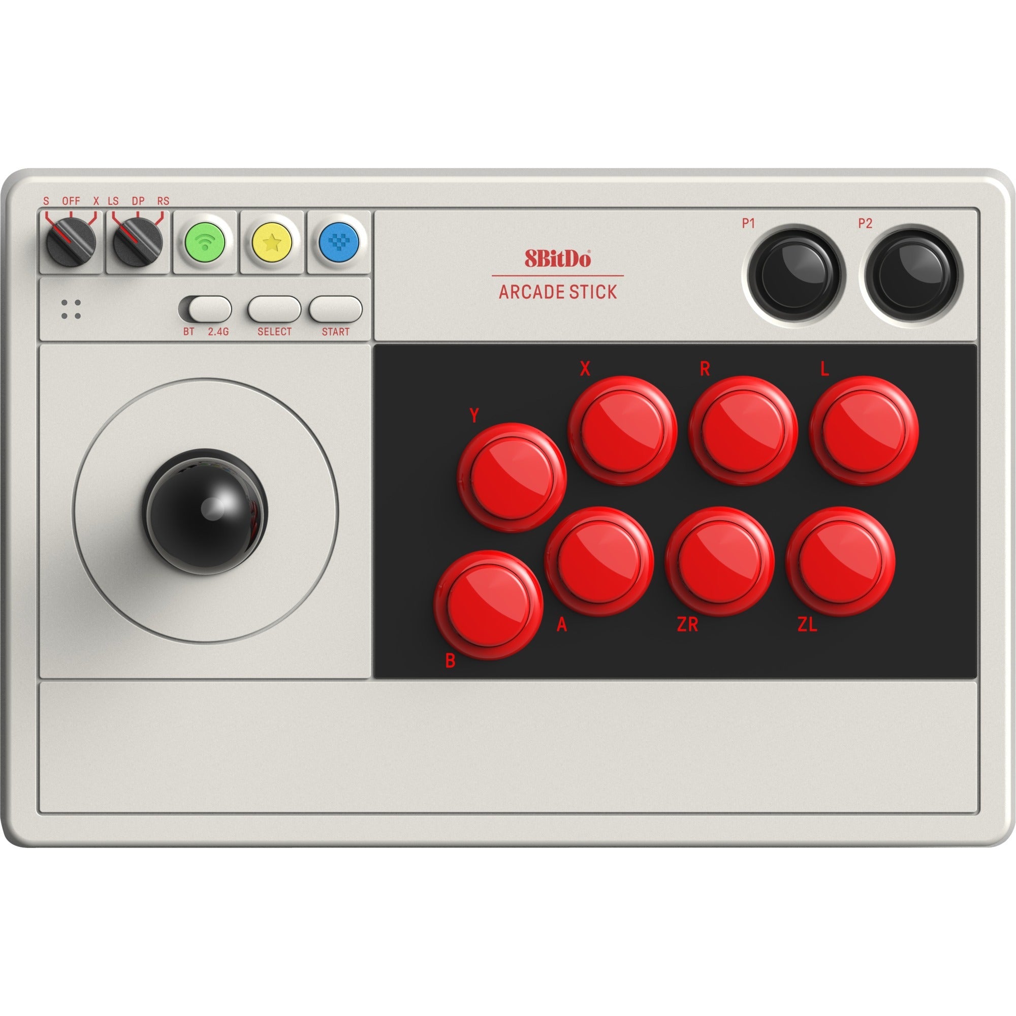 8bitdo arcade stick gamepad (grijs)