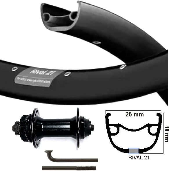 Kgs voorwiel 27,5 inch (584) mach-650 +spaak zwart disc centerlock uitval