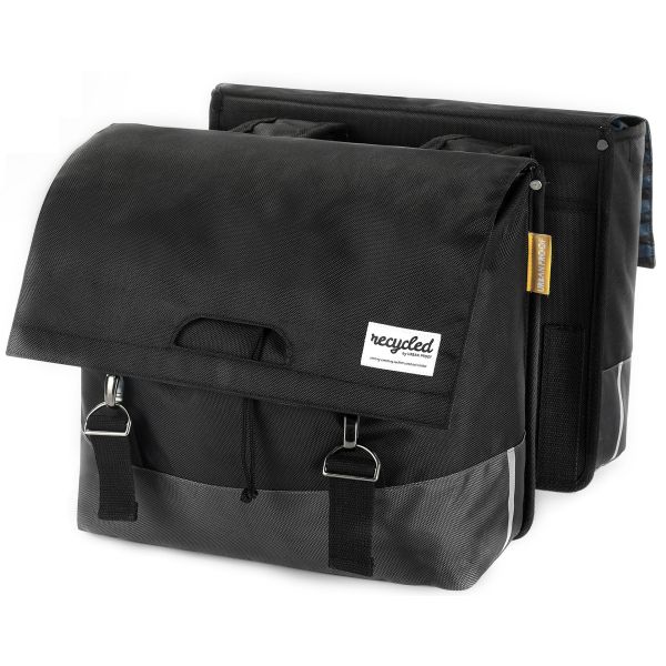 UrbanProof dubbele fietstas 55l gerecycled zwart/grijs